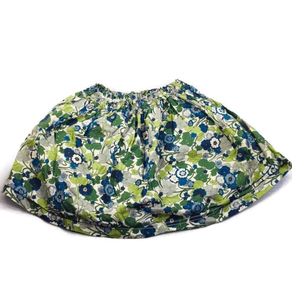 Peek Green & Blue Floral Skirt Size 6/7 EUC